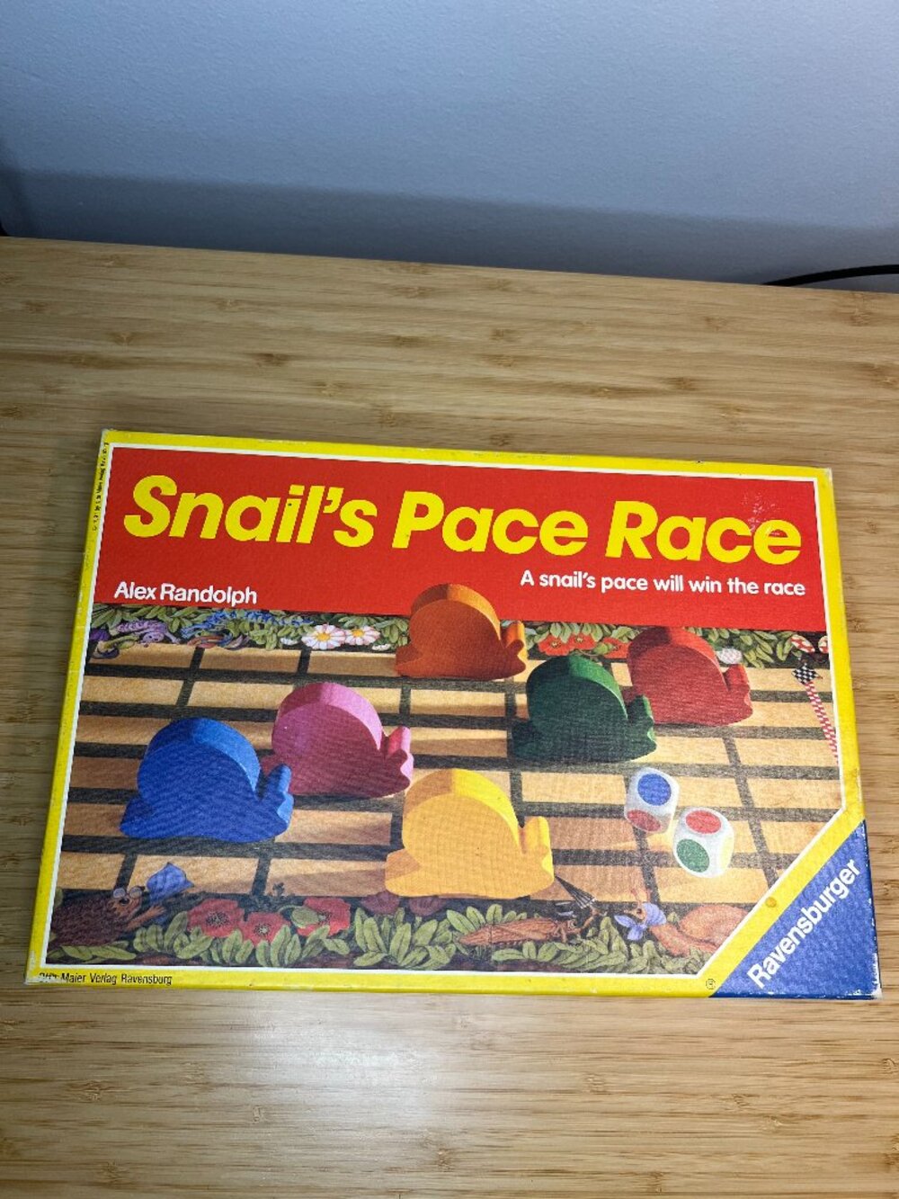 Vintage Wood Snail's Pace Rce Board Game Ages 3-7 - Ravensburger 1987 Children's